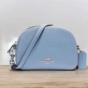 Coach Mini Serena Crossbody Canvas Bag Silver/Cornflowr/Field Flora